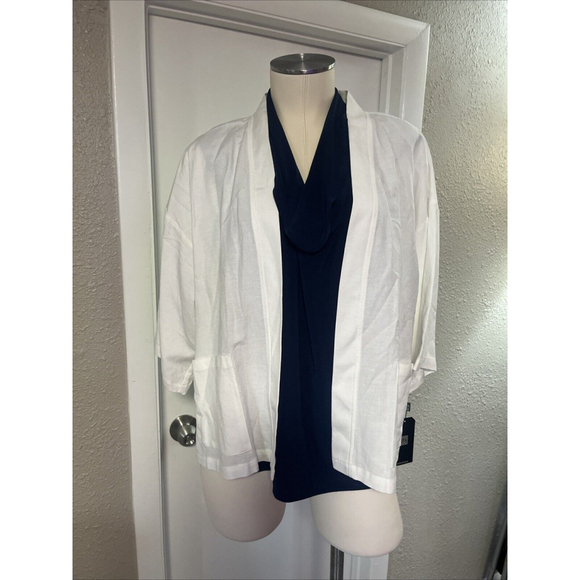 clara sun woo Jackets & Blazers - Women’s Linen Jacket In White BY Clara Sun Woo Size NWT